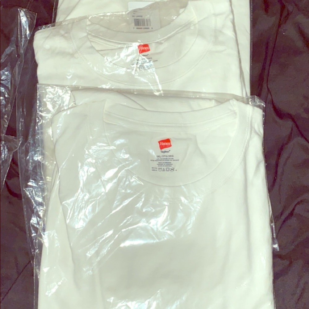 3 Hanes White T-shirts men’s size 3xl